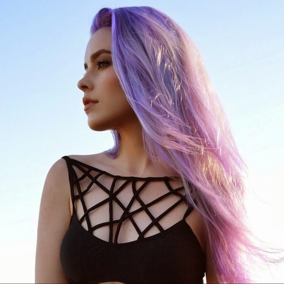 Strappy Caged Bodysuit/Swim Goth Grunge Mesh - Picture 2 of 4